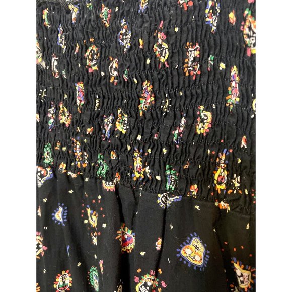 Black Sugar Skull print Dress w/ tie straps - Picture 3 of 4